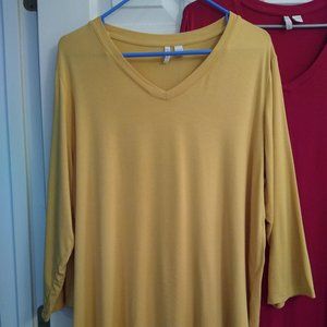 Yellow Gold Cato 3/4 sleeve Top